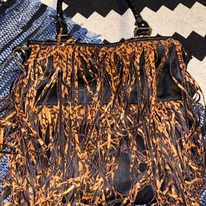 Steve Madden Black Purse w/ Brown Tassels